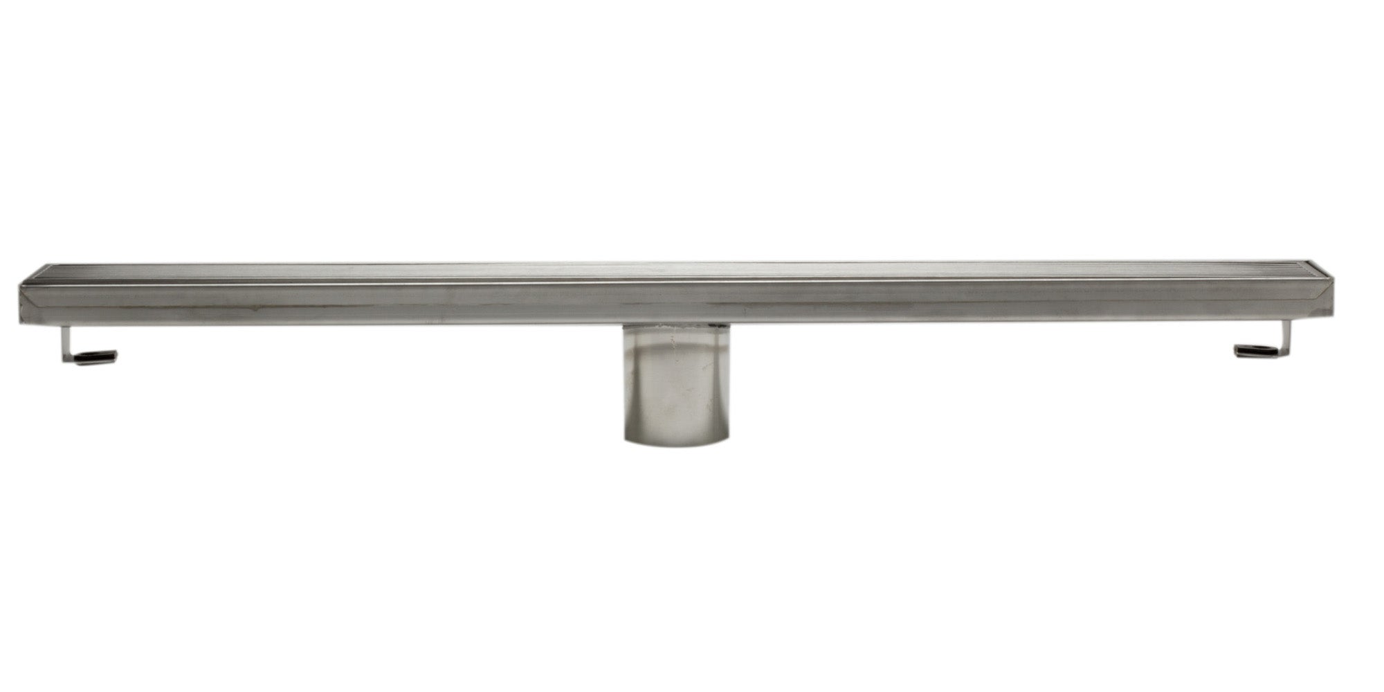 ALFI brand ABLD24D 24" Modern Stainless Steel Linear Shower Drain with Groove Lines, Grey