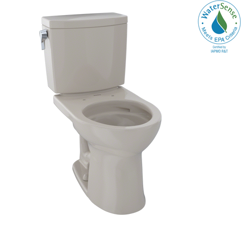 TOTO Drake II 1G Two-Piece Round 1.0 GPF Universal Height Toilet with CEFIONTECT, Bone, Vitreous China, CST453CUFG#03