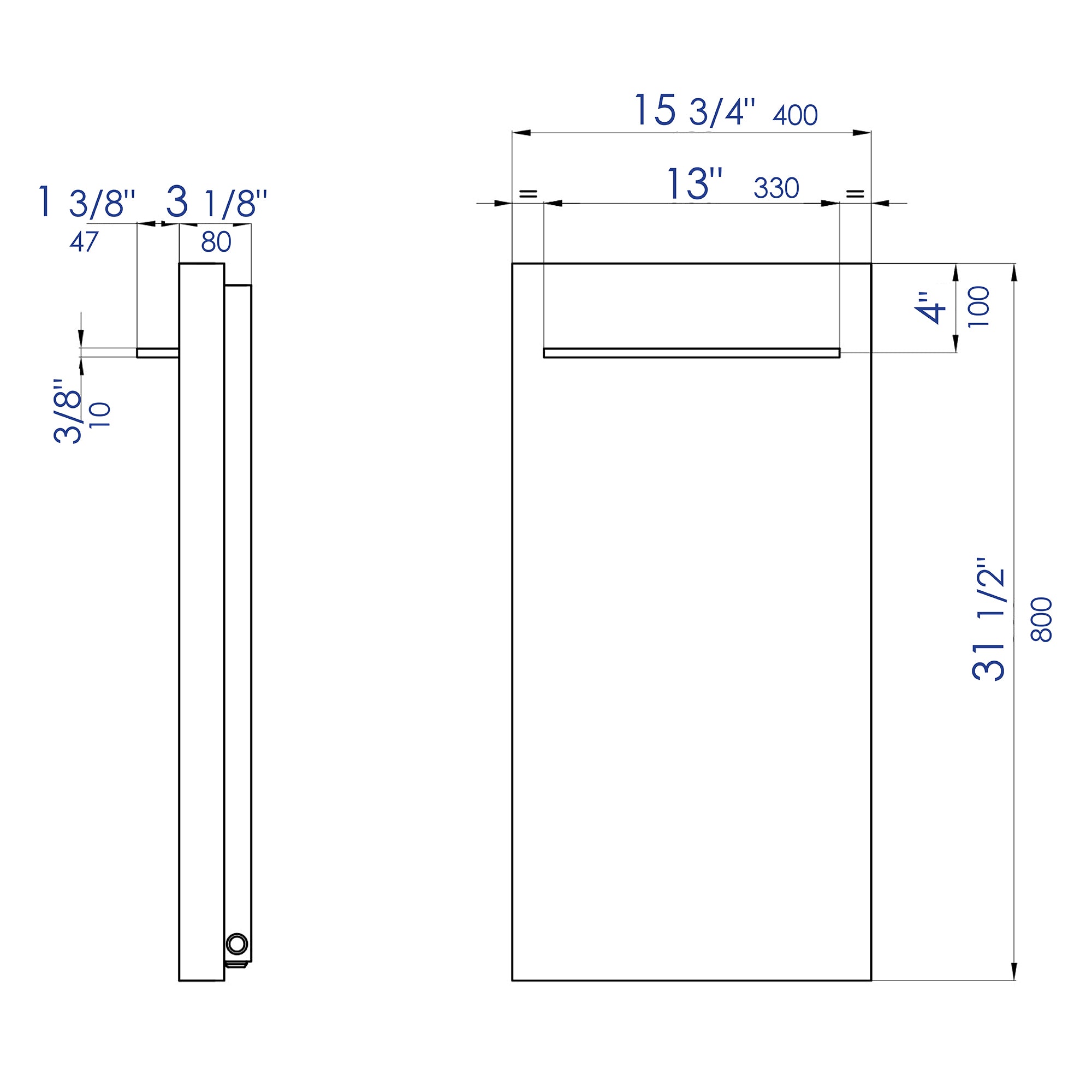 ALFI brand ABTW1632V 16"x32" Live Edge Cedar Wood Towel Warmer, Natural Wood