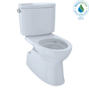 TOTO Vespin II Two-Piece Elongated 1.28 GPF Universal Height Skirted Design Toilet with CEFIONTECT, Cotton White, Vitreous China, CST474CEFG#01