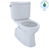 TOTO Vespin II Two-Piece Elongated 1.28 GPF Universal Height Skirted Design Toilet with CEFIONTECT, Cotton White, Vitreous China, CST474CEFG#01