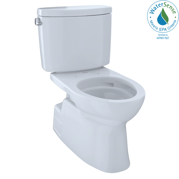 TOTO Vespin II Two-Piece Elongated 1.28 GPF Universal Height Skirted Design Toilet with CEFIONTECT, Cotton White, Vitreous China, CST474CEFG#01