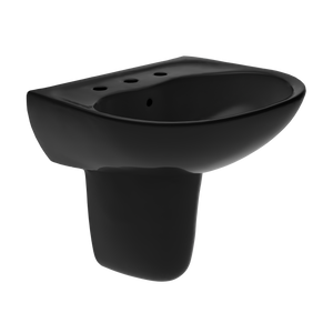 Alternate Image for TOTO Supreme Oval Wall-Mount Bathroom Sink and Shroud for 8 Inch Center Faucets, Ebony, Vitreous China, LHT241.8#51