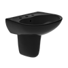 TOTO Supreme Oval Wall-Mount Bathroom Sink and Shroud for 8 Inch Center Faucets, Ebony, Vitreous China, LHT241.8#51