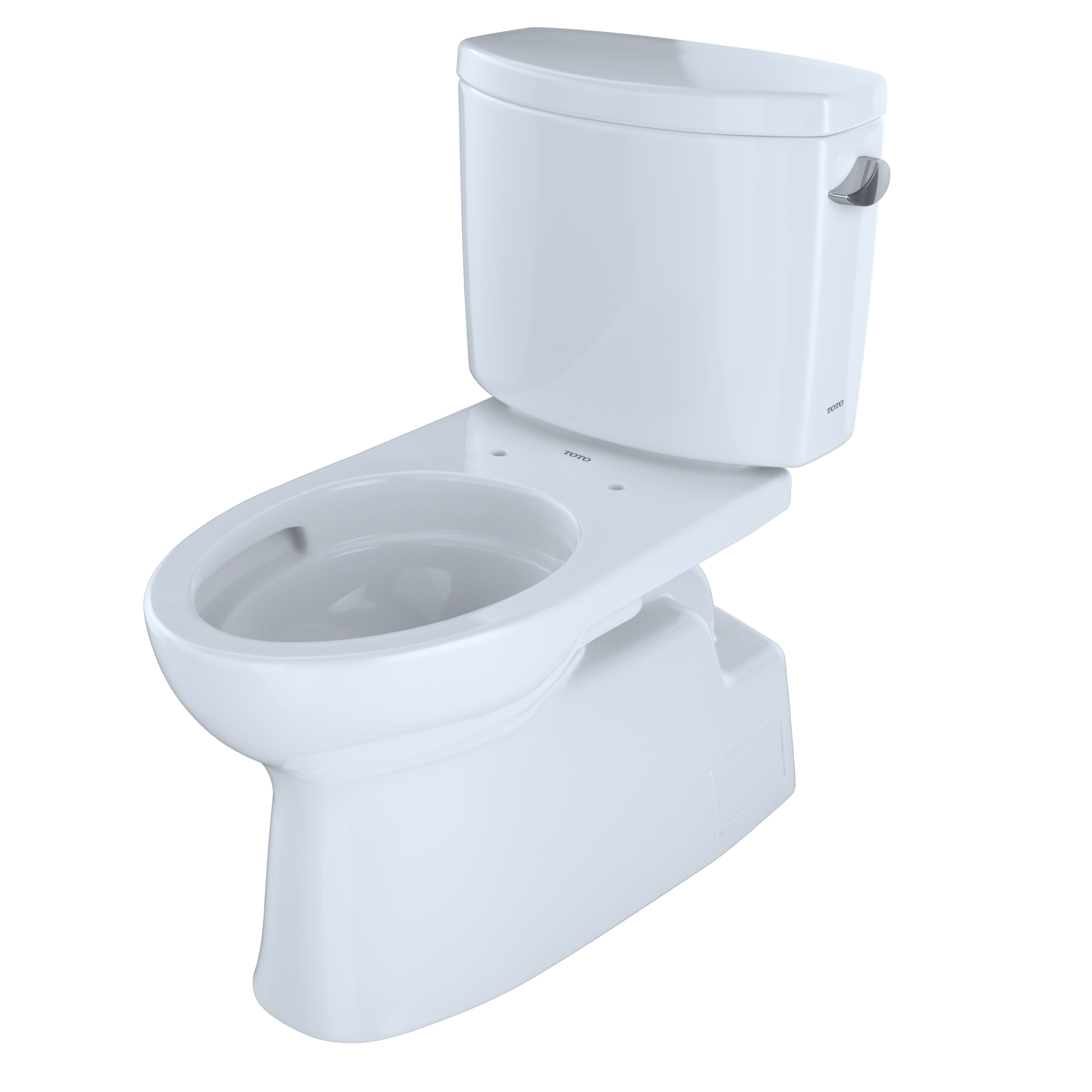 TOTO Vespin II Two-Piece Elongated 1.28 GPF Universal Height Skirted Toilet with CEFIONTECT and Right-Hand Trip Lever, Cotton White, Vitreous China, CST474CEFRG#01