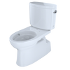 TOTO Vespin II Two-Piece Elongated 1.28 GPF Universal Height Skirted Toilet with CEFIONTECT and Right-Hand Trip Lever, Cotton White, Vitreous China, CST474CEFRG#01