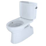 TOTO Vespin II Two-Piece Elongated 1.28 GPF Universal Height Skirted Toilet with CEFIONTECT and Right-Hand Trip Lever, Cotton White, Vitreous China, CST474CEFRG#01