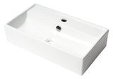 ALFI brand 21.38" x 12.25" Rectangle Wall Mount Porcelain Bathroom Sink, White, 1 Faucet Hole, ABC122