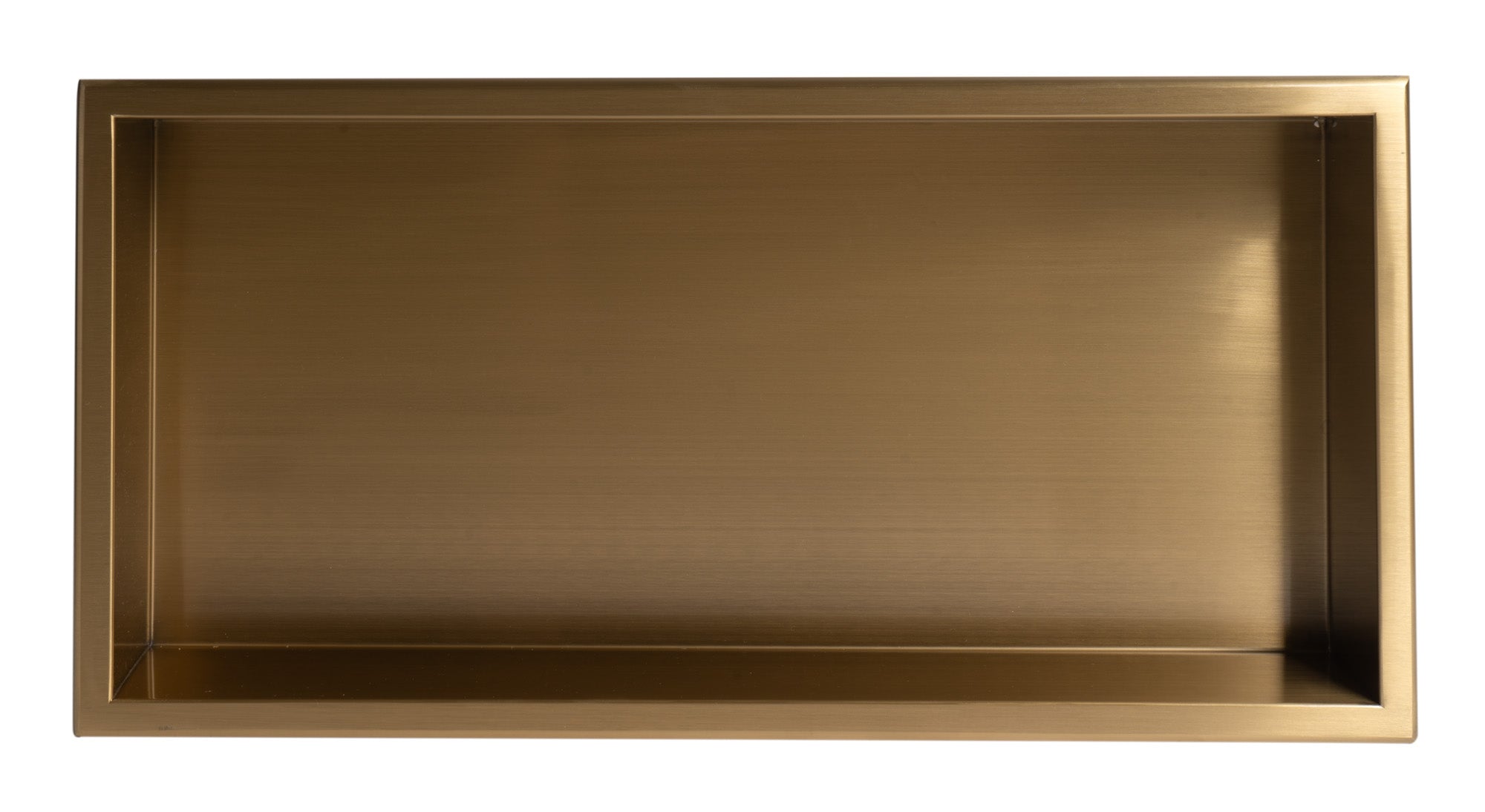 Alternate Image for ALFI brand ABNP2412-BG 24" x 12" Brushed Gold PVD Stainless Steel Horizontal Single Shelf Shower Niche, 20 Gauge