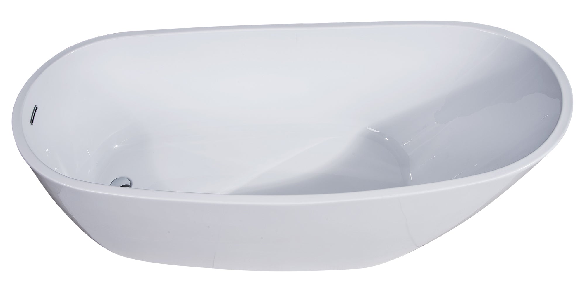 ALFI brand 68" Acrylic Free Standing Oval Soaking Bathtub, White, AB8826