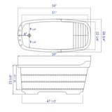 Alternative View of ALFI brand 59" Rubber Wood Free Standing Rectangle Bathtub with Chrome Tub Filler, Natural Wood, AB1148