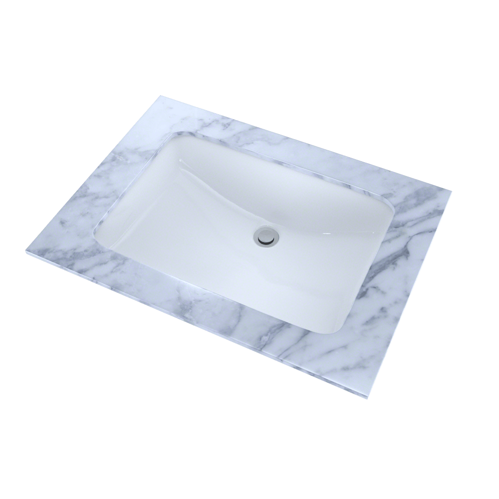 TOTO 21-1/4" x 14-3/8" Large Rectangular Undermount Bathroom Sink with CEFIONTECT, Cotton White, Vitreous China, LT540G#01