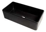 ALFI brand 36" Fireclay Farmhouse Sink, Black Matte, No Faucet Hole, ABF3618-BM