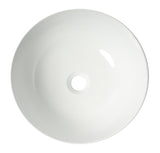ALFI brand 15.13" x 15.13" Round Above Mount Porcelain Bathroom Sink, White, No Faucet Hole, ABC905