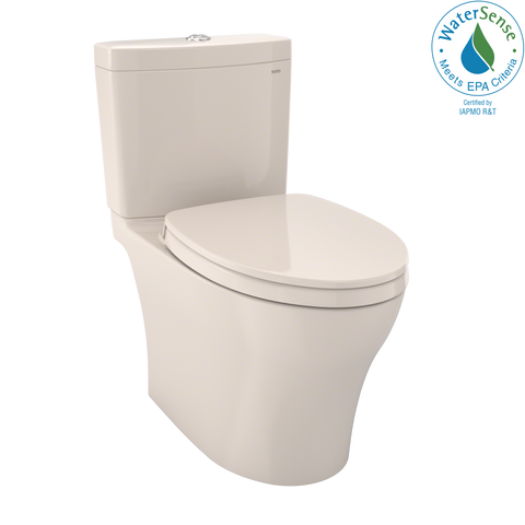 TOTO Aquia IV WASHLET+ Two-Piece Elongated Dual Flush 1.28 and 0.9 GPF Toilet with CEFIONTECT, Sedona Beige, Vitreous China, MS446124CEMGN#12