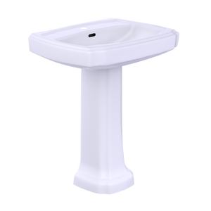 Alternate Image for TOTO Guinevere 27-1/8" x 19-7/8" Rectangular Pedestal Bathroom Sink for Single Hole Faucets, Cotton White, Vitreous China, LPT970#01