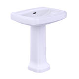 TOTO Guinevere 27-1/8" x 19-7/8" Rectangular Pedestal Bathroom Sink for Single Hole Faucets, Cotton White, Vitreous China, LPT970#01