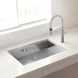 Blanco Quatrus 25" Undermount Stainless Steel ADA Kitchen Sink, Satin Polish, 18 Gauge, No Faucet Hole, 443047