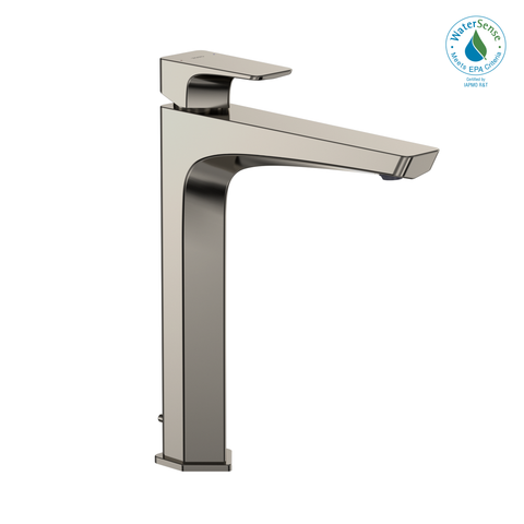 TOTO GE 1.2 GPM Single Handle Vessel Bathroom Sink Faucet with COMFORT GLIDE Technology, Polished Nickel, Brass, TLG07305U#PN