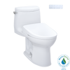 TOTO WASHLET+ UltraMax II 1G One-Piece Elongated 1.0 GPF Toilet with Auto Flush WASHLET+ S7A Contemporary Bidet Seat, Cotton White, Vitreous China|Plastic, MW6044736CUFGA#01