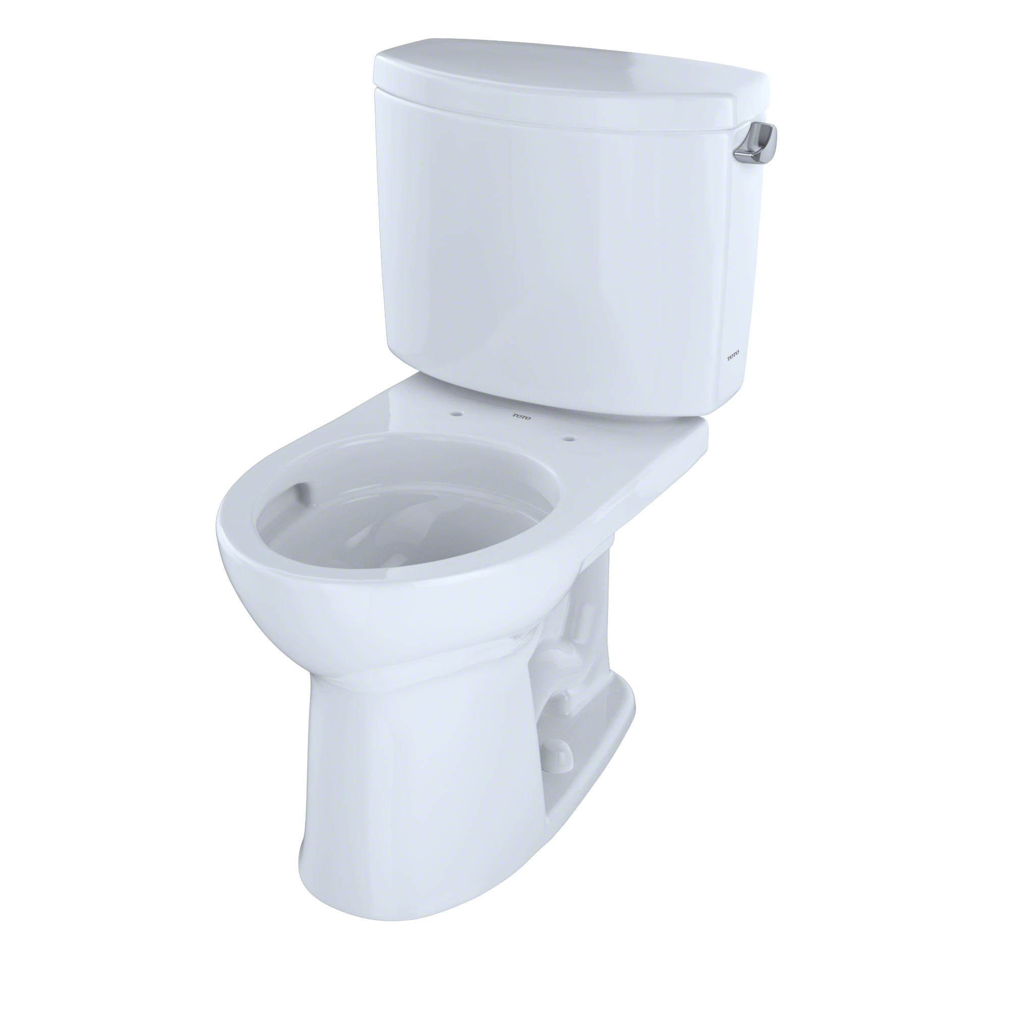 TOTO Drake II Two-Piece Round 1.28 GPF Universal Height Toilet with CEFIONTECT and Right-Hand Trip Lever, Cotton White, Vitreous China, CST453CEFRG#01