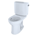 TOTO Drake II Two-Piece Round 1.28 GPF Universal Height Toilet with CEFIONTECT and Right-Hand Trip Lever, Cotton White, Vitreous China, CST453CEFRG#01