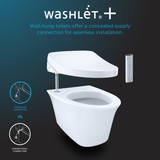 TOTO WASHLET+ SP Wall-Hung Square-Shape Toilet with SX Bidet Seat and DuoFit In-Wall 1.28 and 0.9 GPF Dual-Flush Tank System, Matter Silver, Vitreous China|Steel|Plastic, Matte Silver, CWT4494049CMFG#MS