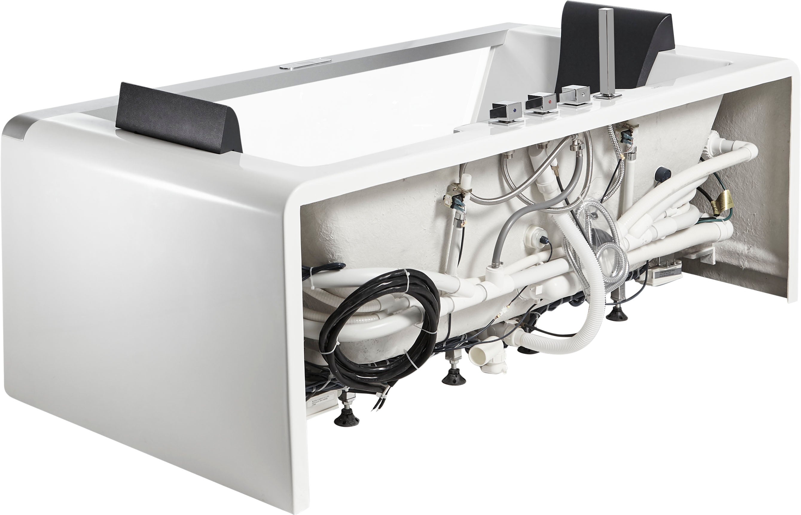 Eago 71" Acrylic Corner Rectangle Bathtub, White, AM196ETL