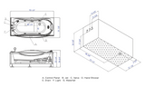 Alternative View of Eago 71" Acrylic Corner Rectangle Bathtub with Fixtures, White, AM189ETL-L