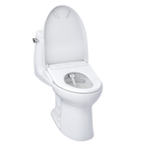 TOTO WASHLET+ UltraMax II 1G One-Piece Elongated 1.0 GPF Toilet and WASHLET+ S7A Contemporary Bidet Seat, Cotton White, Vitreous China|Plastic, MW6044736CUFG#01