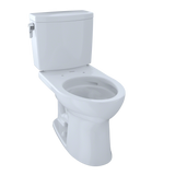 TOTO Drake II 1G Two-Piece Elongated 1.0 GPF Universal Height Toilet with CEFIONTECT, Cotton White, Vitreous China, CST454CUFG#01