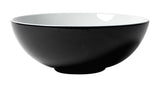 ALFI brand 15.13" x 15.13" Round Above Mount Porcelain Bathroom Sink, Black & White, No Faucet Hole, ABC906