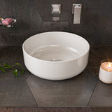 ALFI brand 15.5" x 15.5" Round Above Mount Porcelain Bathroom Sink, White, No Faucet Hole, ABC907-W