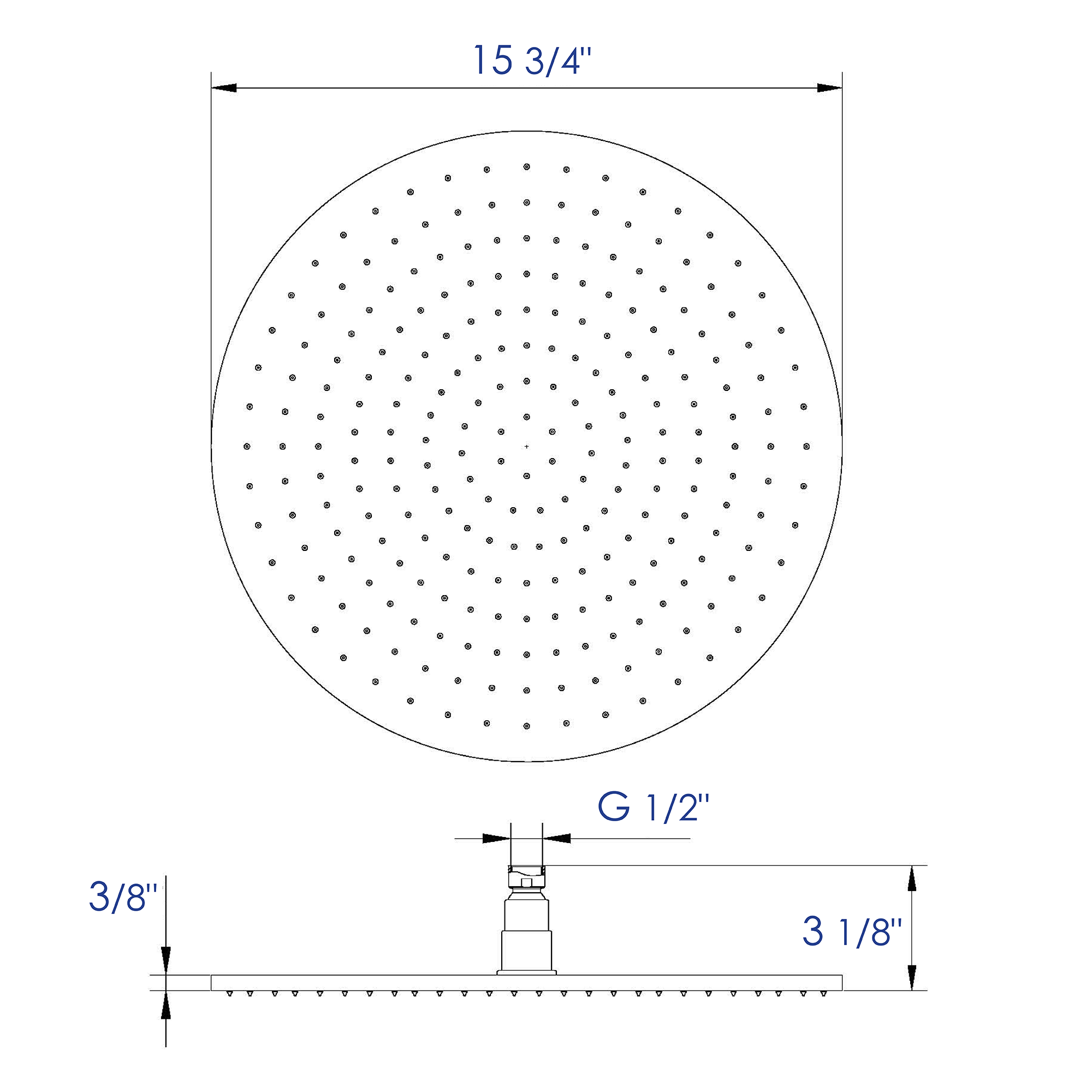 ALFI brand LED16R-BN Brushed Nickel 16" Round Multi Color LED Rain Shower Head, Brass