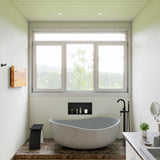 ALFI brand 63" Concrete Free Standing Oval Bathtub, Gray Matte, ABCO63TUB