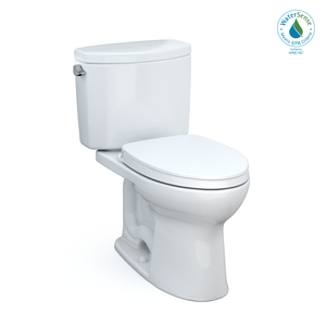 Alternate Image for TOTO Drake II Two-Piece Elongated 1.28 GPF Universal Height Toilet with CEFIONTECT and SS124 SoftClose Seat, WASHLET+ Ready, Cotton White, Vitreous China|Plastic, MS454124CEFG#01