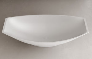 Alternate Image for ALFI brand 71" Solid Surface Resin Free Standing Oval Bathtub, Hammock Style, White Matte, AB9991