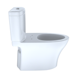 TOTO Aquia IV Two-Piece Elongated Dual Flush 1.28 and 0.9 GPF Skirted Toilet with CEFIONTECT, Cotton White, Vitreous China, CST446CEMGN#01