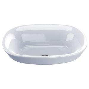 Alternate Image for TOTO Maris Oval Semi-Recessed Vessel Bathroom Sink with CEFIONTECT, Cotton White, Vitreous China, LT480G#01