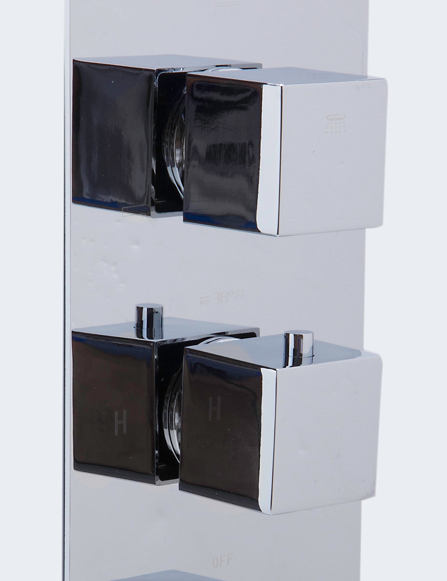 ALFI brand AB2801-PC Polished Chrome Concealed 3-Way Thermostatic Valve Shower Mixer Square Knobs, Brass
