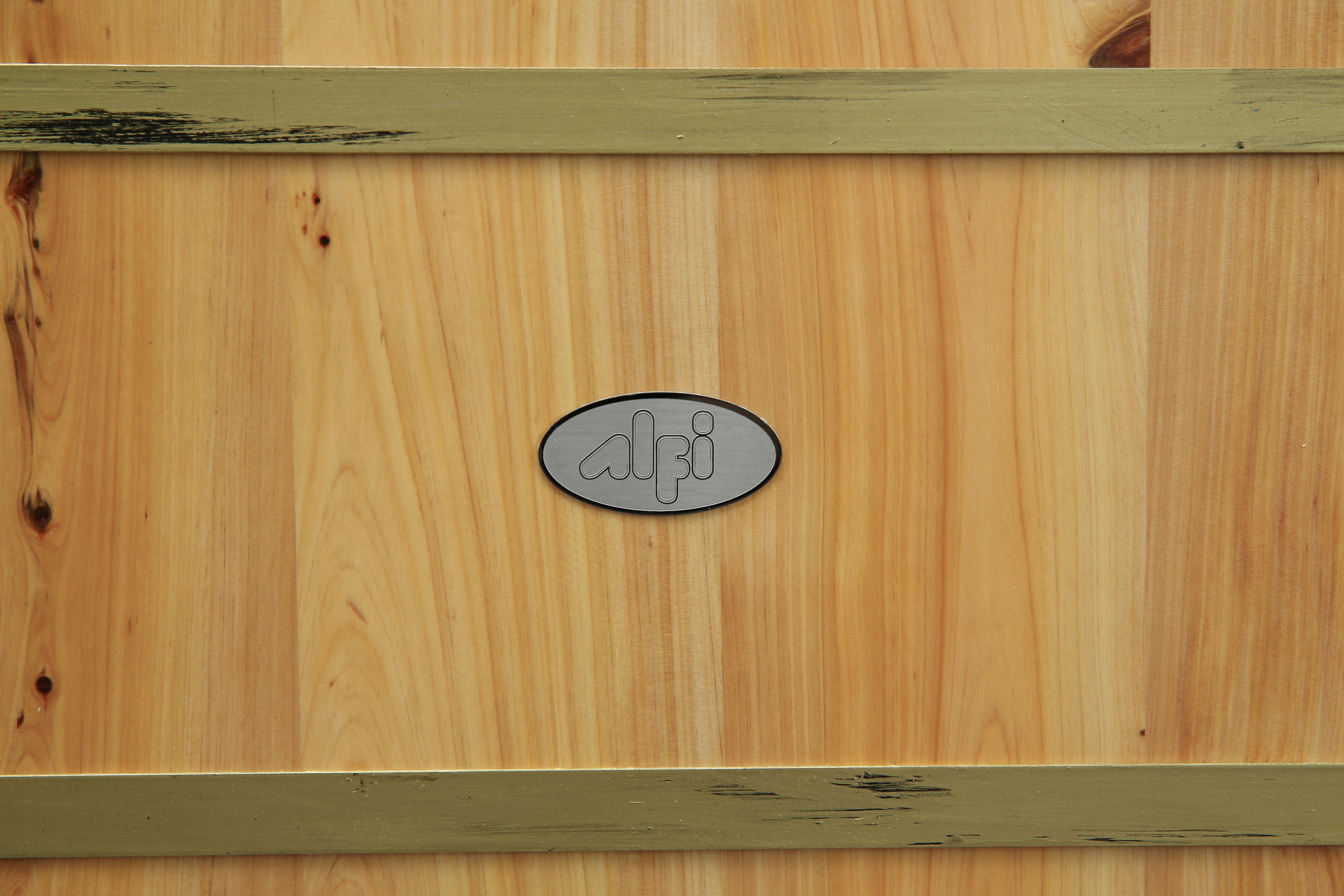ALFI brand 61" Cedar Wood Free Standing Oval Bathtub with Chrome Tub Filler, Natural Wood, AB1136