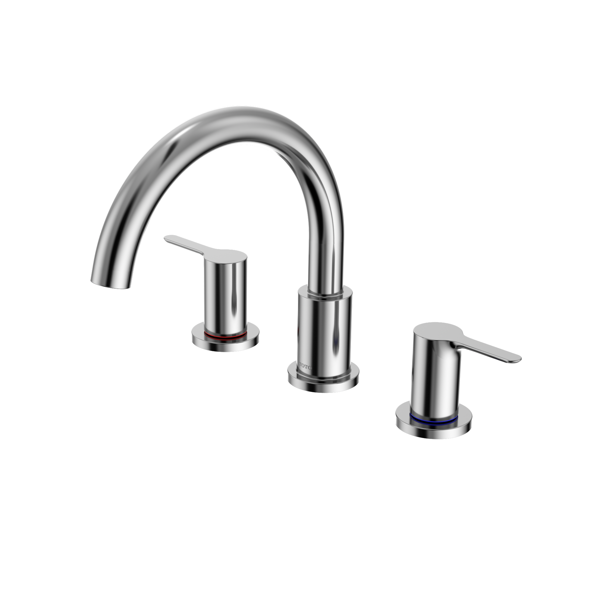 TOTO LB Two-Handle Deck-Mount Roman Tub Filler Trim, Polished Chrome, Brass, TBS01201U#CP