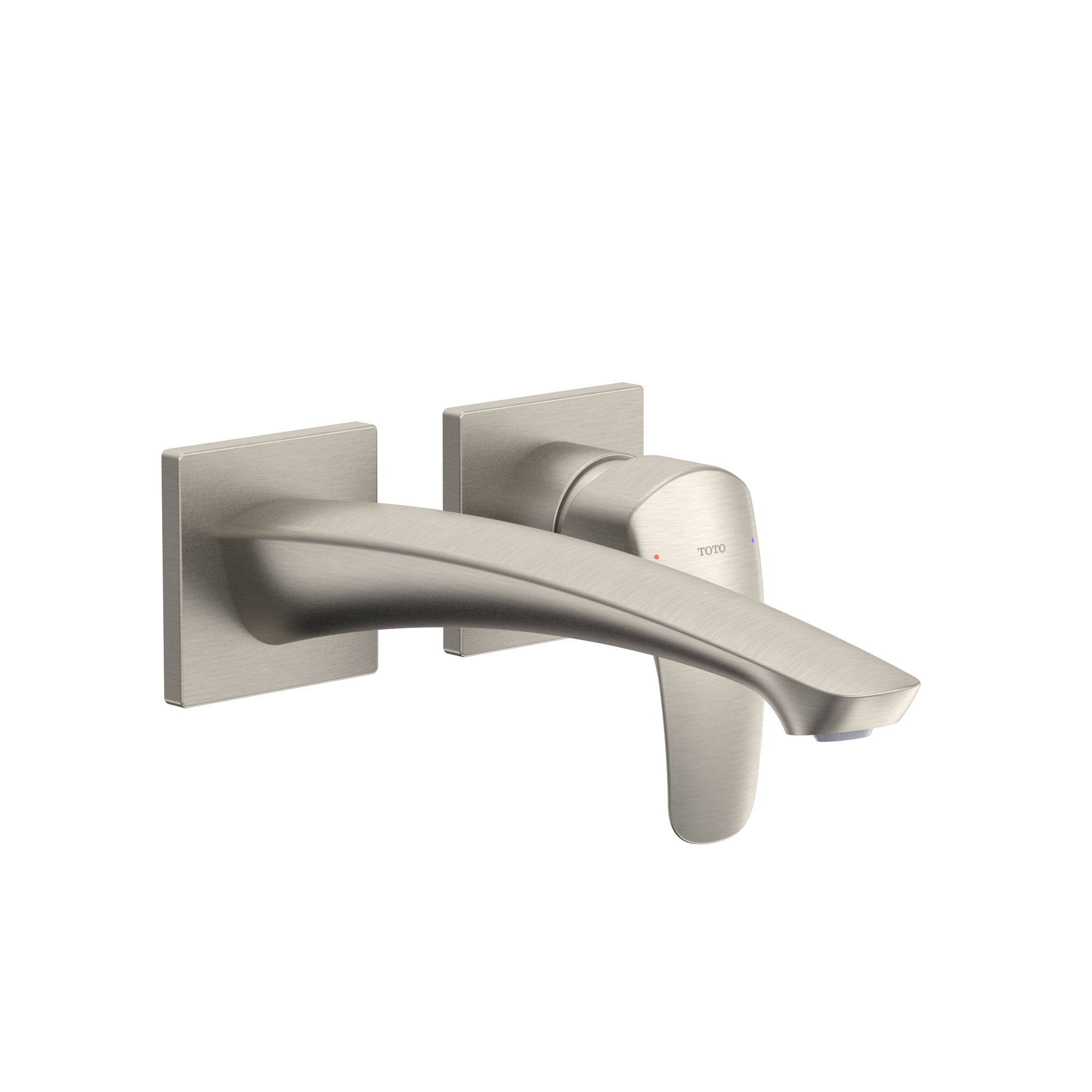 TOTO GM 1.2 GPM Wall-Mount Single-Handle Long Bathroom Faucet with COMFORT GLIDE Technology, Brushed Nickel, Brass, TLG09308U#BN