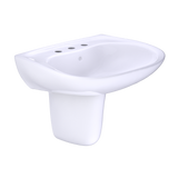 TOTO Prominence Oval Wall-Mount Bathroom Sink with CEFIONTECT and Shroud for 8 Inch Center Faucets, Cotton White, Vitreous China, LHT242.8G#01