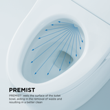 TOTO WASHLET+ Supreme II One-Piece Elongated 1.28 GPF Toilet and WASHLET+ C2 Bidet Seat, Cotton White, Vitreous China|Plastic, MW6343074CEFG#01