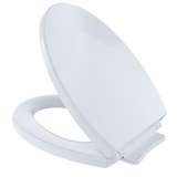 TOTO SoftClose Non Slamming, Slow Close Elongated Toilet Seat and Lid, Cotton White, Plastic, SS114#01