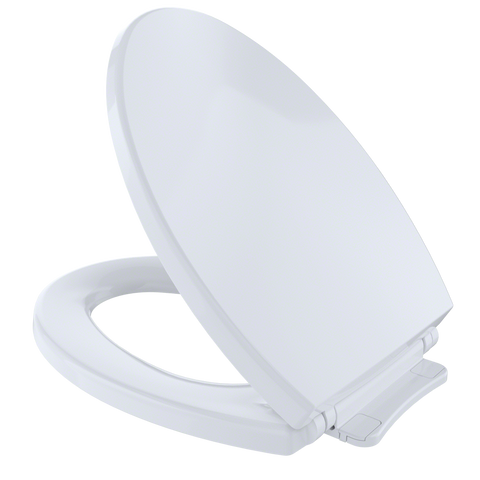 TOTO SoftClose Non Slamming, Slow Close Elongated Toilet Seat and Lid, Cotton White, Plastic, SS114#01