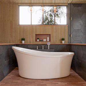 Alternate Image for Eago 71" Acrylic Free Standing Oval Air Bubble Bathtub, White, AM1800