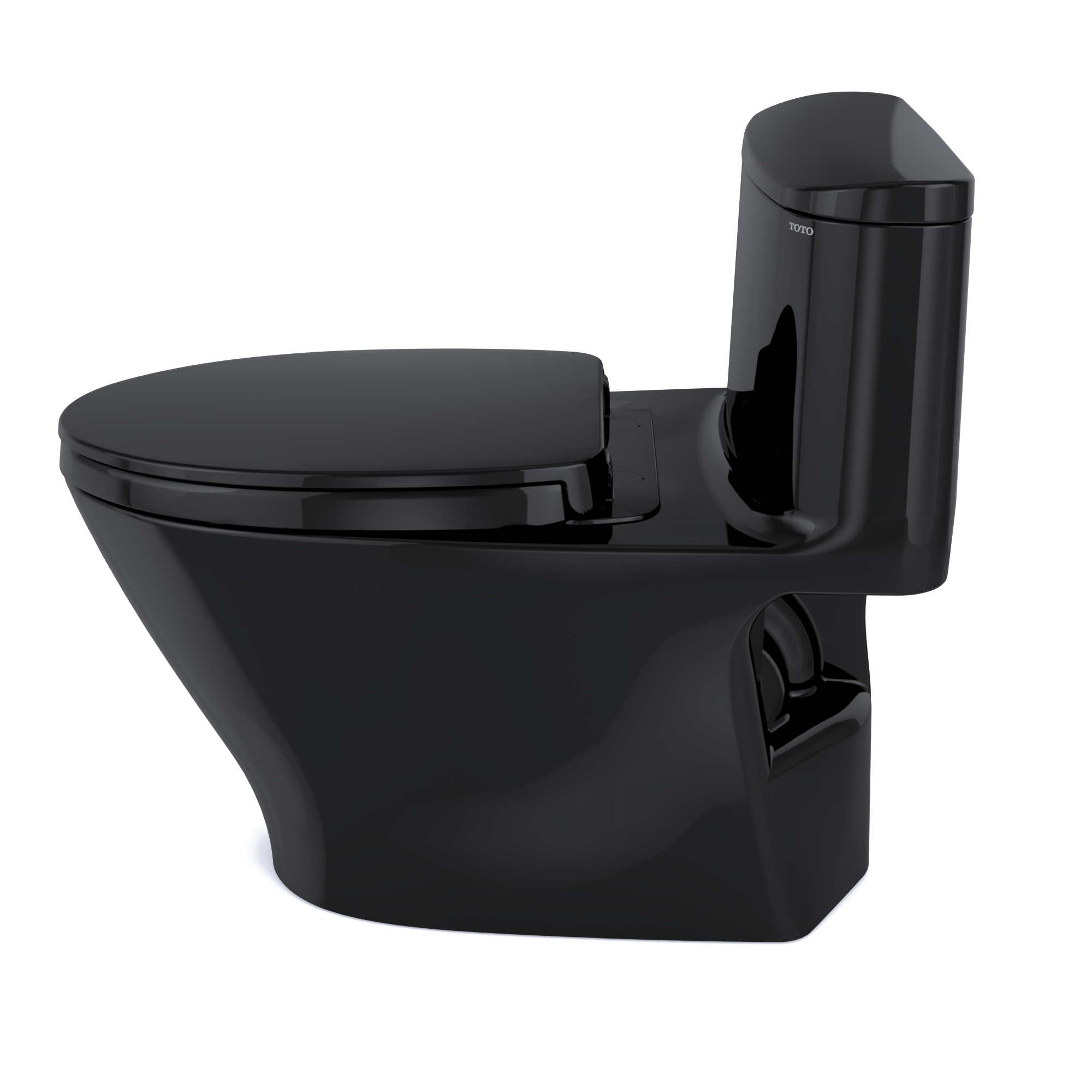 TOTO Nexus One-Piece Elongated 1.28 GPF Universal Height Toilet with SS124 SoftClose Seat, WASHLET+ Ready, Ebony, Vitreous China, MS642124CEF#51