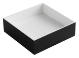 ALFI brand 15.13" x 15.13" Square Above Mount Resin Bathroom Sink, Black & White, No Faucet Hole, ABRS14SBM